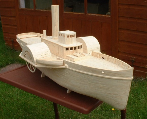 Matchstick Model Boat of Iron Paddle Tug